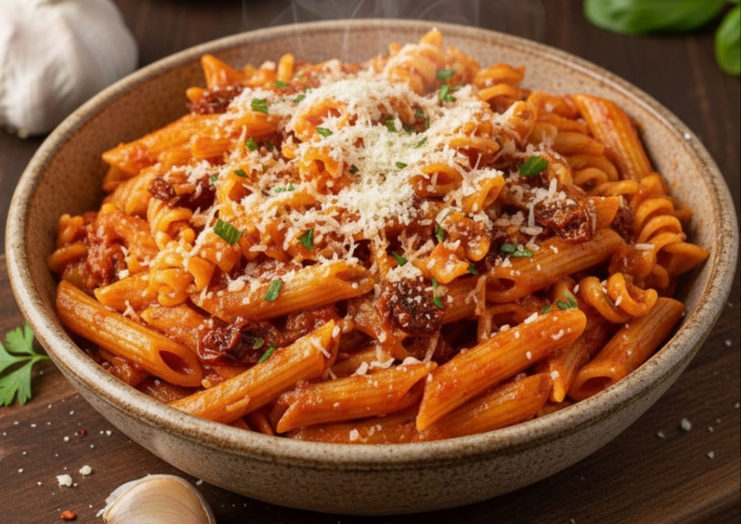 Bol Soslu Salçalı Makarna Tarifi