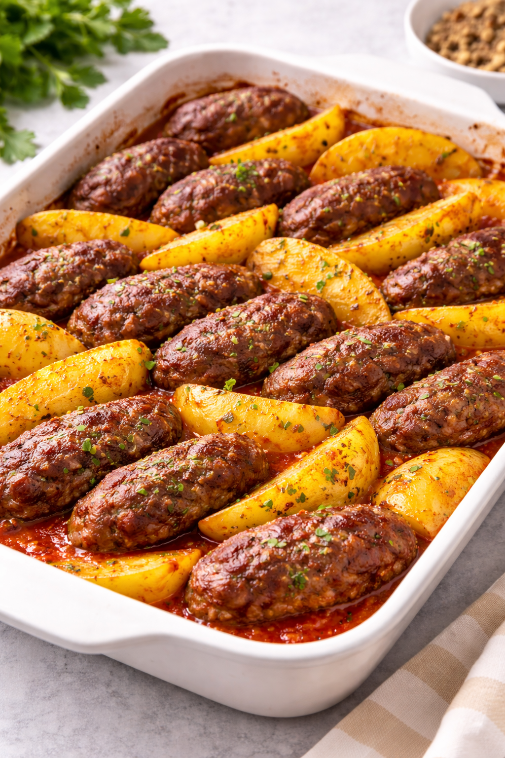 Fırında Köfte Patates Tarifi